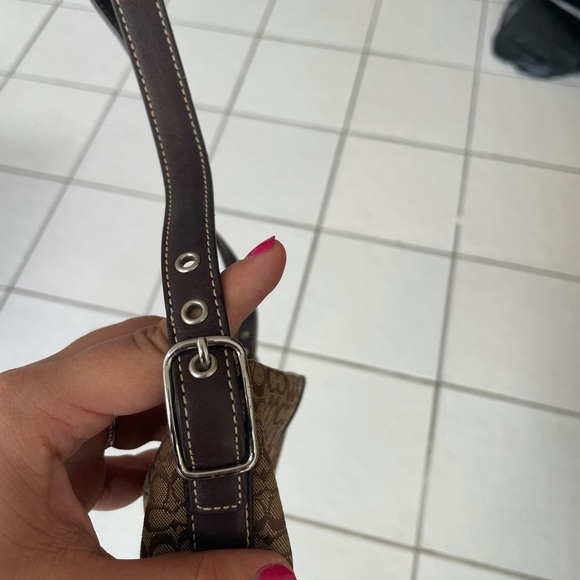 Signature jacquard CC logo pattern brown Coach small purse - Picture 9 of 12